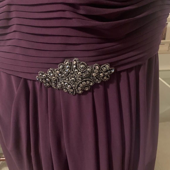 Alex Evenings Womens Purple Beaded Cowl Neck Formal Dress Gown Plus NWOT - Picture 5 of 8